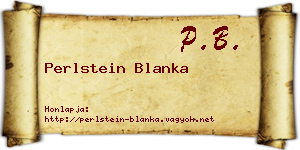 Perlstein Blanka névjegykártya